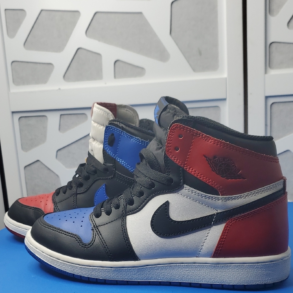 Jordan Men's Red, Blue, Black, and White High-Top Sneakers